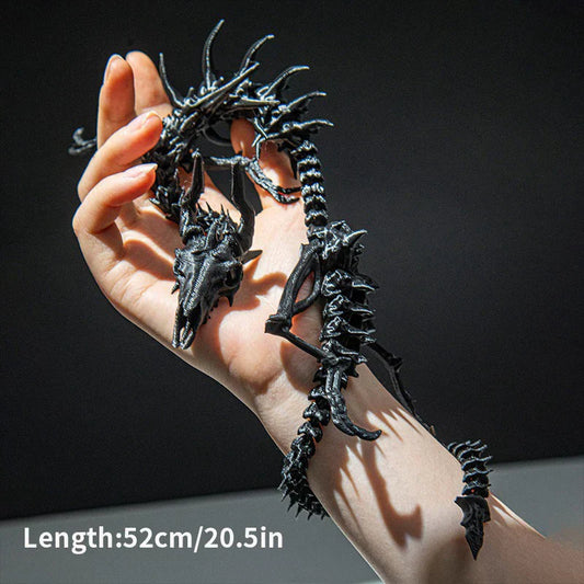 3D Printed Dragon Skeleton Model – Movable Joint Desktop Ornament & Creative Home Decor Toy