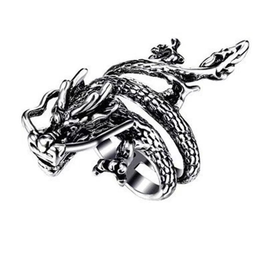 8 Pieces/Set Vintage Animal Open Rings – Dragon, Snake, Octopus &amp; Eagle Claw Punk Accessories for Men