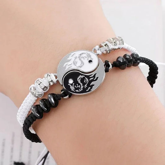 2025 Fashion Dragon Figure Yin Yang Bracelet – Adjustable Couple Jewelry for Valentine's, Friendship &amp; More