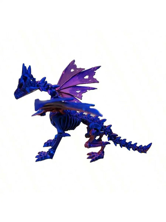 1Pc 3D Printed Dragon Skeleton with Movable Joints – Unique Indoor/Outdoor Decor & Animal Model Figurine